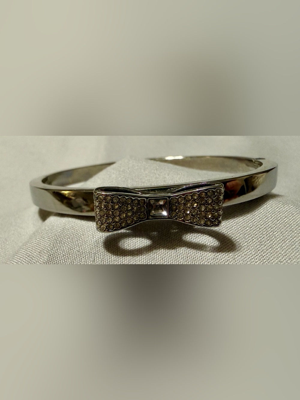 kate spade Silver Crystal Bow Bangle Bracelet